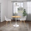 Jamesdar Kurv Café Table 31.5"  Medium Oak/White Base JTAB200-MOWH